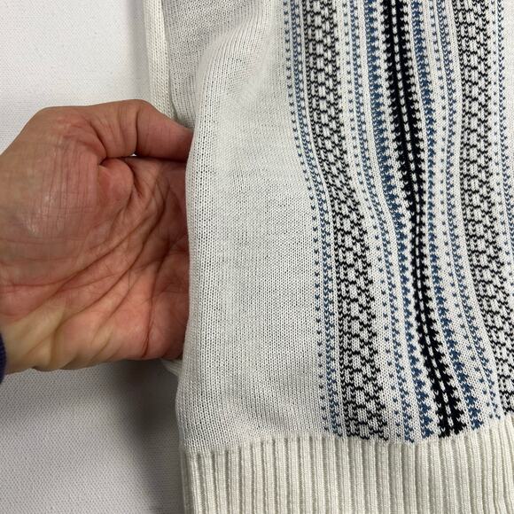 Norman Rockwell Grandpa V Neck Cardigan Sweater White Blue Pockets Size XL - Picture 7 of 10